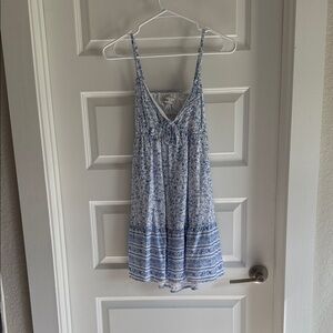 Hollister Blue and White Floral Dress
